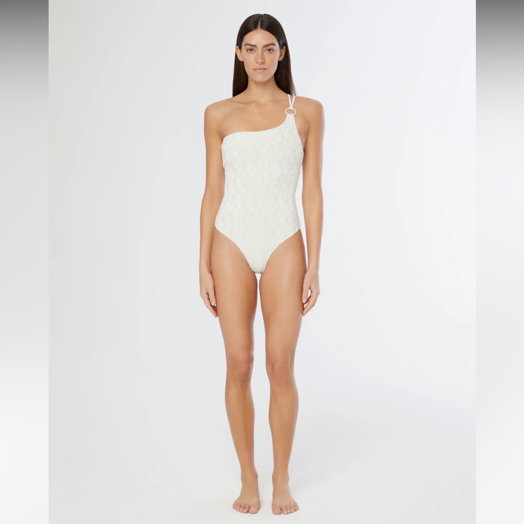 Onia White Gold Sloane One Piece Swimsuit Size Small